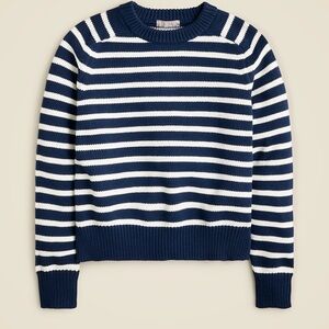 J. Crew Navy and Cream Striped Knit crewneck sweater size small EUC